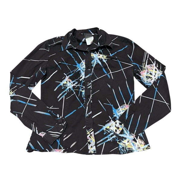 Versace Tops - Vintage Y2K Versace Jeans Disco Ball Button Up Shirt